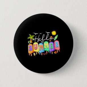 Badge Rond 5 Cm Bonjour l'été Couleur fraîche et colorée Graphique