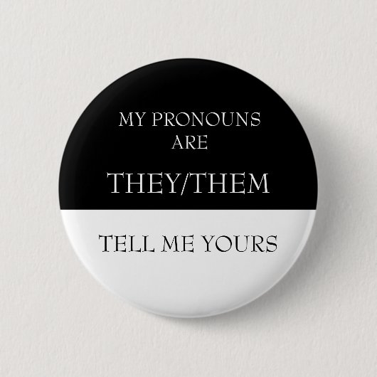 Badge Rond 5 Cm Bonjour Mes Pronononounes sont Ils me disent les v (Devant)