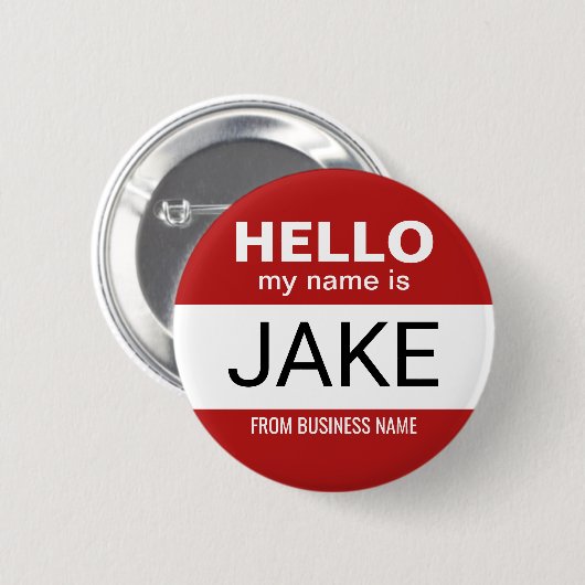 Badge Rond 5 Cm Bonjour Mon nom est Jake - drôle costume halloween (Devant & derrière)