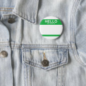 Badge Rond 5 Cm Bonjour mon nom est - vert (En situation)