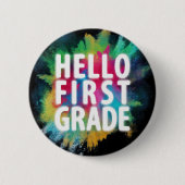 Badge Rond 5 Cm Bonjour première année ! Drôle 1ère année de retou (Devant)