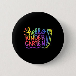 Badge Rond 5 Cm Bonjour professeur de maternelle Tie Dye Bienvenue