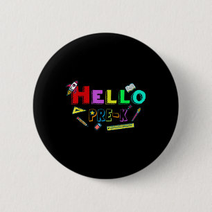 Badge Rond 5 Cm Bonjour professeur de pré-maternelle Élève de reto