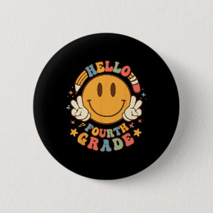 Badge Rond 5 Cm Bonjour Quatrième Année Retour À L'École Super Ens