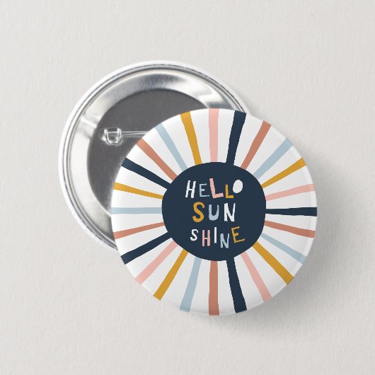 Badge Rond 5 Cm Bonjour Sunshine (Devant & derrière)