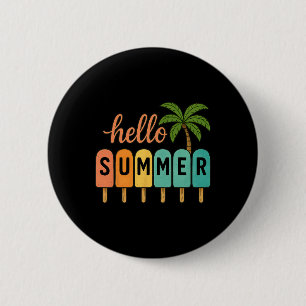 Badge Rond 5 Cm Bonjour Vacances d'été à la plage Glace Sucette Gi
