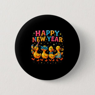 Badge Rond 5 Cm Bonne année 2026 Cadeau de fête de canard mignon