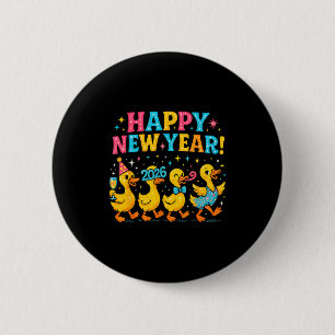 Badge Rond 5 Cm Bonne année 2026 Cadeau de fête de canard mignon