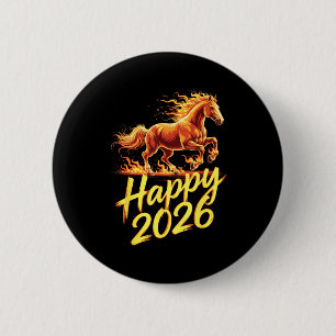 Badge Rond 5 Cm Bonne année 2026 du cheval Nouvel An du zodiaque c