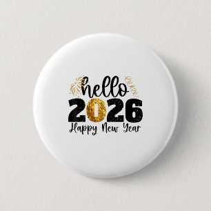Badge Rond 5 Cm Bonne année 2026 Fête du Nouvel An Amis Famille