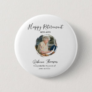 Badge Rond 5 Cm Bonne année de retraite nom cercle photo retraité