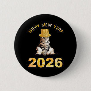 Badge Rond 5 Cm Bonne année Miaou 2026