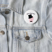 Badge Rond 5 Cm Bonne année ! Pig Dapper (En situation)