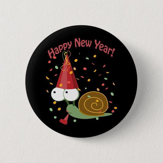 Badge Rond 5 Cm Bonne année Snail (Devant)