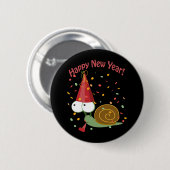 Badge Rond 5 Cm Bonne année Snail (Devant & derrière)