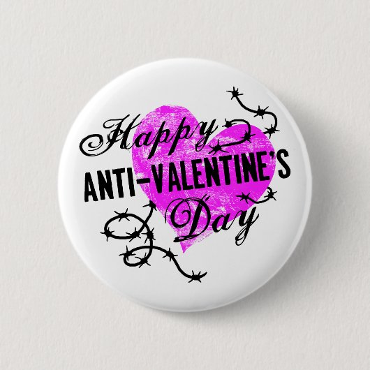 Badge Rond 5 Cm Bonne fête anti-Valentin (Devant)