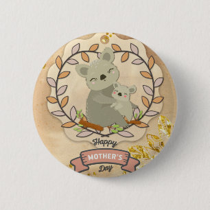 Badge Rond 5 Cm Bonne fête des mères mignonne amusant Koala Ours e