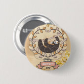 Badge Rond 5 Cm Bonne fête des mères mignonne amusant Koala Sloth  (Devant & derrière)