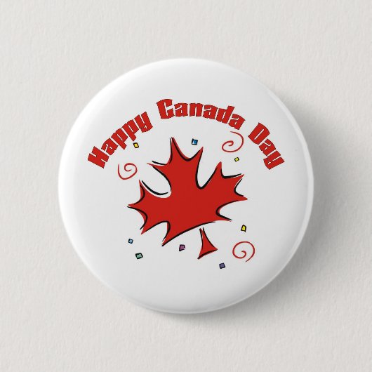 Badge Rond 5 Cm Bonne fête du Canada (Devant)