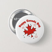 Badge Rond 5 Cm Bonne fête du Canada (Devant & derrière)