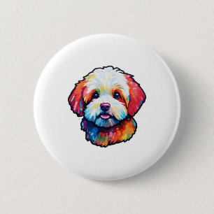 Badge Rond 5 Cm Bonne frise bichon