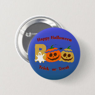 Badge Rond 5 Cm Bonne Halloween Éffrayant Citrouille Trick ou trai