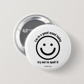 Badge Rond 5 Cm Bonne humeur - Bouton MisterP (Devant & derrière)