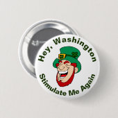 Badge Rond 5 Cm Bonne Leprechaun Stimulus Bill (Devant & derrière)