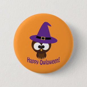 Badge Rond 5 Cm Bonne Owloween