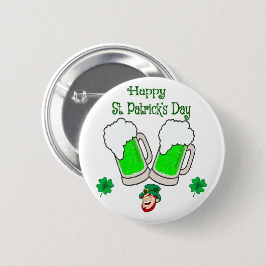 Badge Rond 5 Cm Bonne Saint Patrick's Day (Devant & derrière)