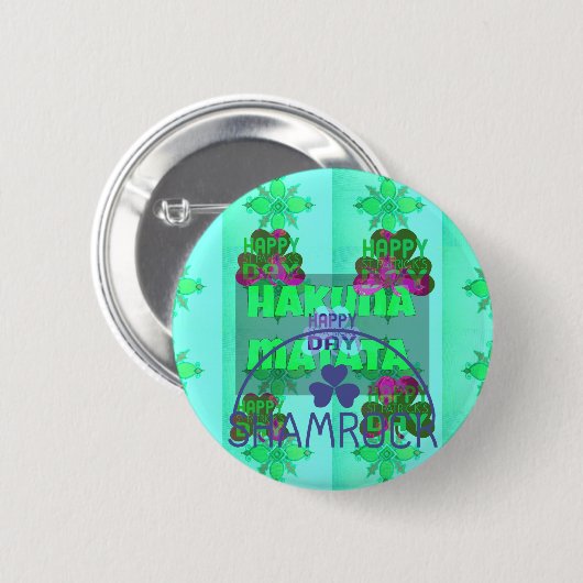Badge Rond 5 Cm Bonne Saint Patrick's Day Hakuna Matata Art Print (Devant & derrière)