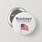 Badge Rond 5 Cm Bonner pour la conception patriotique de drapeau (Devant & derrière)