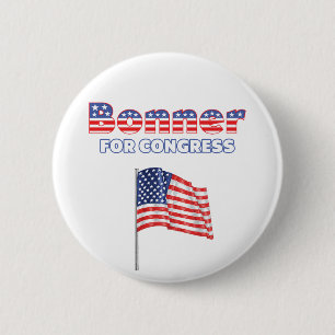 Badge Rond 5 Cm Bonner pour la conception patriotique de drapeau