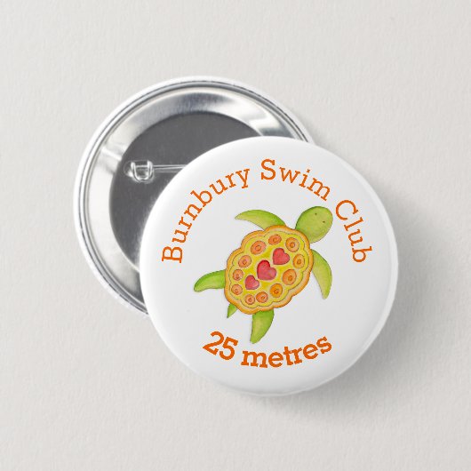 Badge Rond 5 Cm Bonnet de bouton de tortue (Devant & derrière)