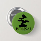 Badge Rond 5 Cm Bonsai Silhouette (Devant & derrière)