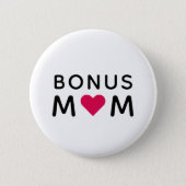 Badge Rond 5 Cm Bonus Maman | Fête des mères de coeur rose moderne (Devant)