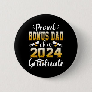 Badge Rond 5 Cm Bonus Papa D'Un Cl De 2024 Diplômé Senior