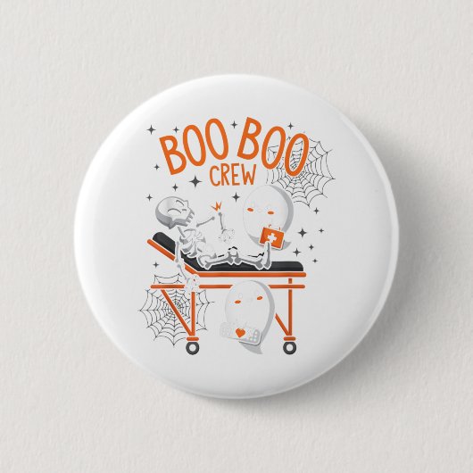 Badge Rond 5 Cm Boo Boo Crew Ghost Doctor Paramedic Nurse Hall (Devant)