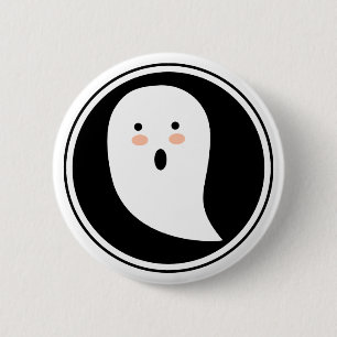 Badge Rond 5 Cm Boo ! Bouton Pinback du fantôme d'Halloween