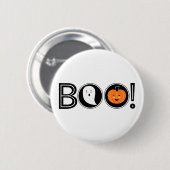 Badge Rond 5 Cm Boo ! Bouton Pinback Halloween (Devant & derrière)