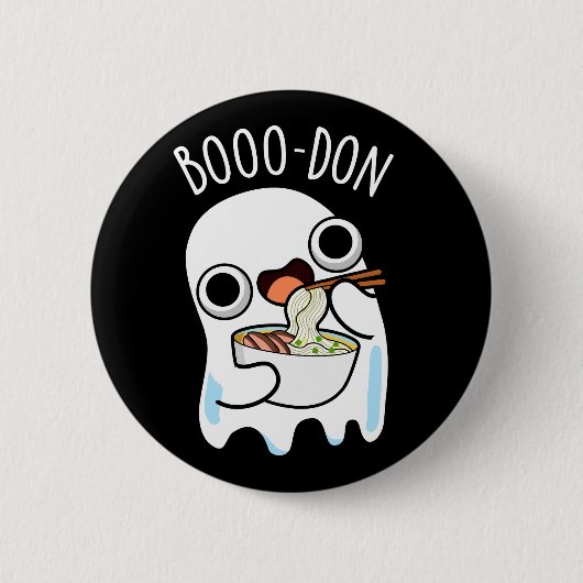 Badge Rond 5 Cm Boo-don Drôle Fantôme Udon Pun Dark BG (Devant)