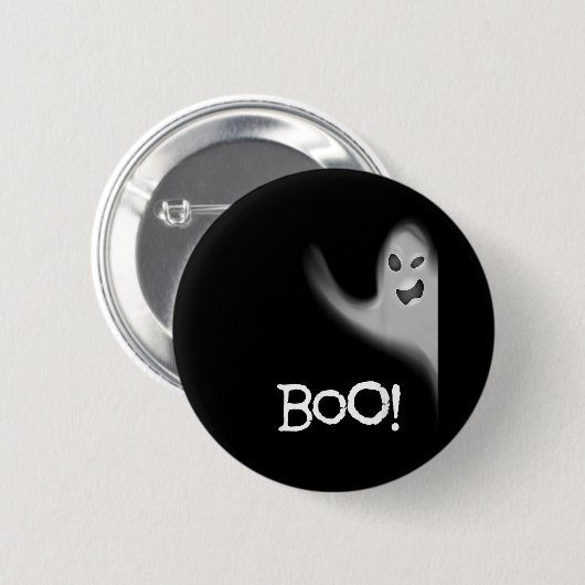 Badge Rond 5 Cm Boo Funny Cacher Peekabo Scandale Halloween (Devant & derrière)