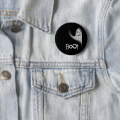 Badge Rond 5 Cm Boo Funny Cacher Peekabo Scandale Halloween (En situation)