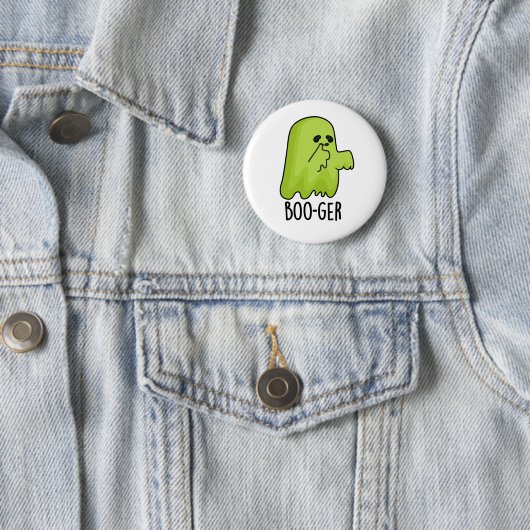Badge Rond 5 Cm Boo-ger Funny Halloween Booger Ghost Pun (En situation)
