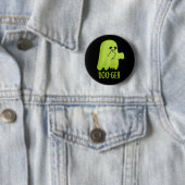 Badge Rond 5 Cm Boo-ger Funny Halloween Booger Ghost Pun Dark BG (En situation)