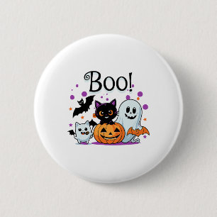 Badge Rond 5 Cm Boo Ghost Citrouille Chat Et Ts Halloween Graphism