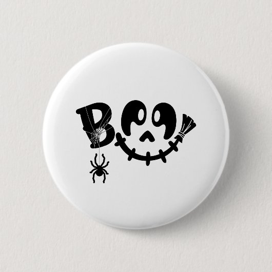 Badge Rond 5 Cm Boo - Halloween design (Devant)