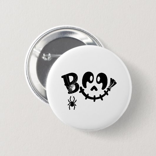 Badge Rond 5 Cm Boo - Halloween design (Devant & derrière)