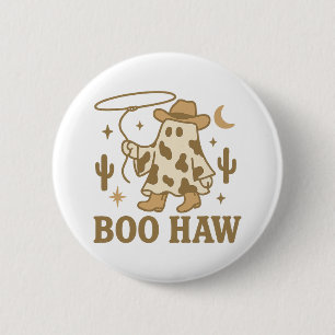 Badge Rond 5 Cm Boo Haw Gentil Cowboy Fantôme Halloween Western