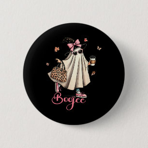 Badge Rond 5 Cm Boo Jee Ghost Boire Café Coquette Bow Hallowe